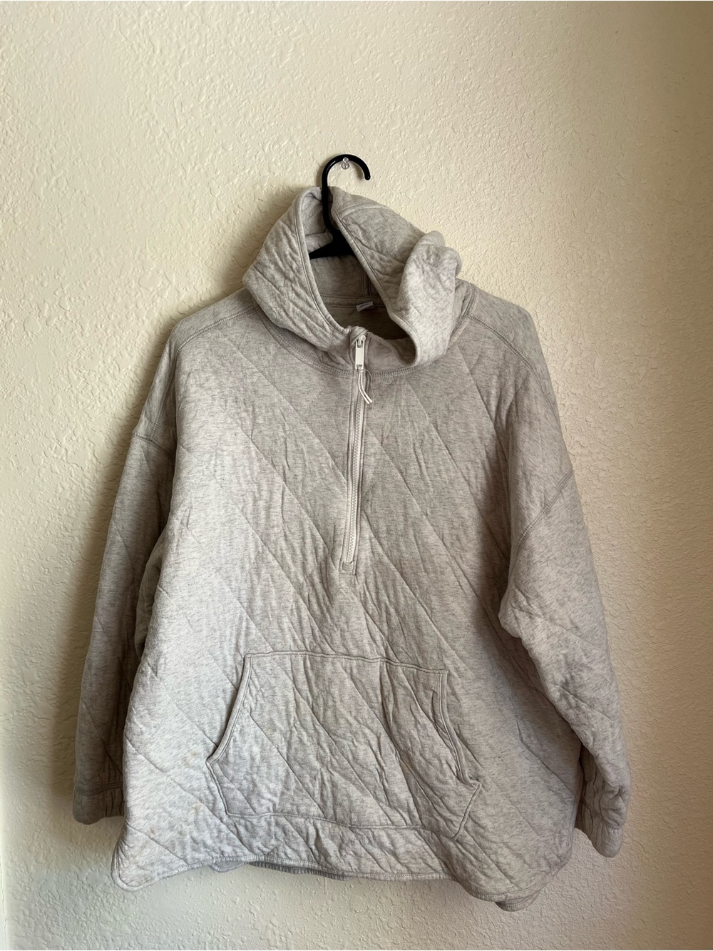 Old Navy Quilted Half-Zip Pullover - Heather Gray